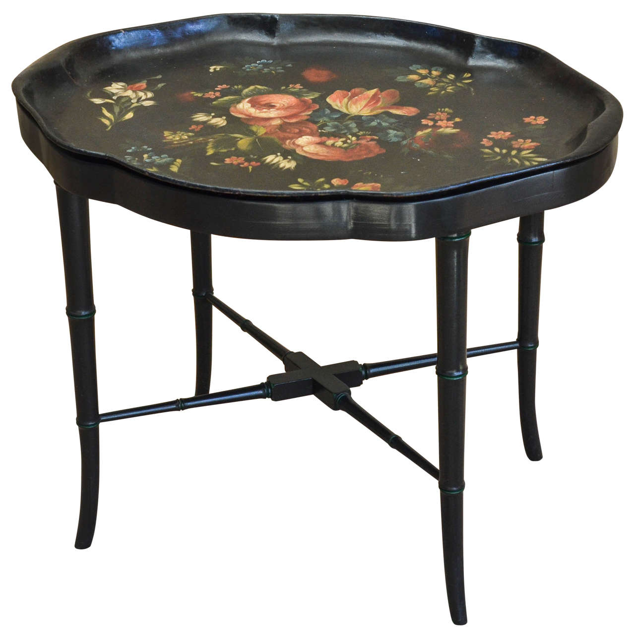 Victorian Black Papier Mâché Tray Table at 1stDibs papier mache table